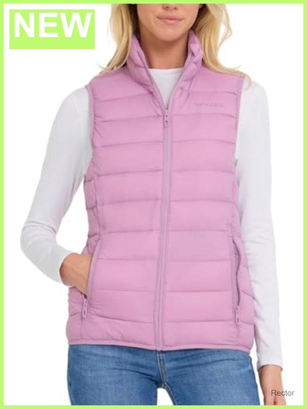 Sleeveless Quilted Puffer Vest Lightweight Layering Zip Front Pockets